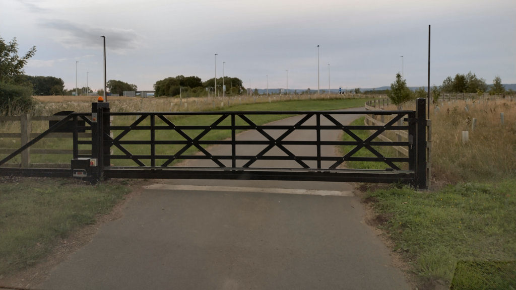 Photo of the locked gate